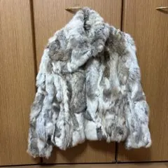 新品⭐ラビットファーコート グレーと白 ミックスCOLOR❦ - メルカリ