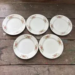 昭和レトロ 花柄 お皿 5枚セット YAMATSU 351