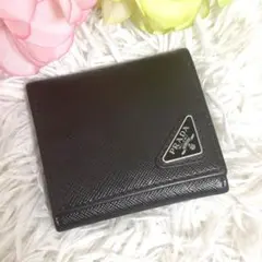 未使用級 現行 プラダ コインケース RFID 小銭入れ サフィアーノ 三角ロゴ