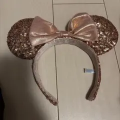 ミニーマウス耳型カチューシャ ローズゴールド