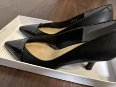 ブラック ポインテッドトゥ ハイヒール シックスリック