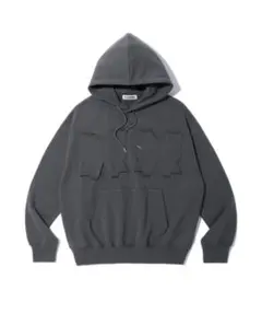 YOUHEE RIBBON HOOD ZIP-UP BLACK グレー パーカー - メルカリ