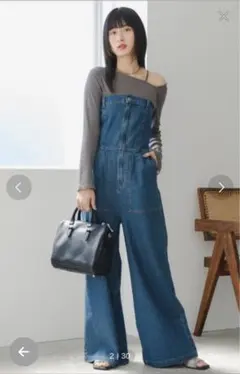 kastane デニムベアサロペット