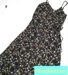 【Stradivarius】Мサイズ　花柄　リゾート巻スカート風サロペット