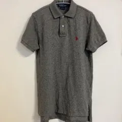 美品 POLO RALPH LAUREN 刺繍ポロシャツ グレー Sサイズ