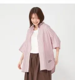 ピンクストライプ オーバーサイズシャツ