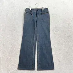 エポカ【40】M 紺系 デニムパンツ ジップポケット ヴィンテージ 春秋 フレアのサムネイル
