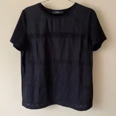 WEEKEND MaxMara 半袖カットソー レース切り替え 異素材　ブラックのサムネイル