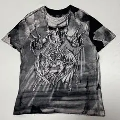00s y2k スカル 悪魔 退廃 掠れ tシャツ 平成 お兄系 B系 ボロ