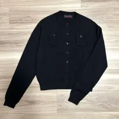 CABaN コットンカシミヤ　クルーネック　カーディガン　ブラック　S