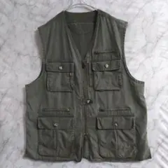 ★126　L.L.Bean　アウトドアベスト　XL　黄土色　ダック生地　US古着