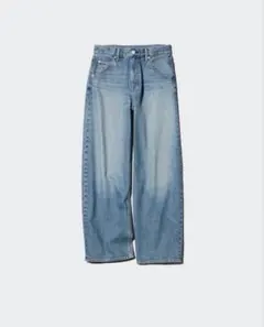 【未使用に近い】UNIQLOユニクロ　ワイドストレートジーンズデニム　MからL