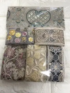 し*ん様 インド刺繍リボンアソートセット　50cm×6本　3m