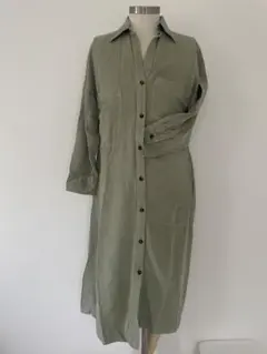 ZARA オリーブグリーン シャツワンピース　XS