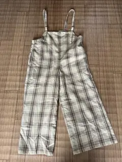 GU チェック柄 サロペット