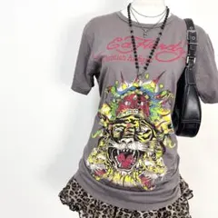 y2k❤️ 00s Ed Hardy タイガー ロゴ Tシャツ 当時物のサムネイル