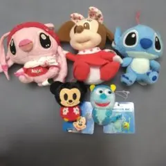 ディズニーミッキー・ミニー・スティッチ・エンジェル・サリバンぬいぐるみ5体セット