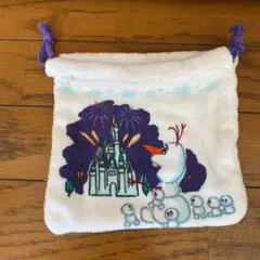 オラフ　タオル生地巾着