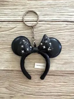 ミニー　カチューシャデザイン キーホルダー 黒