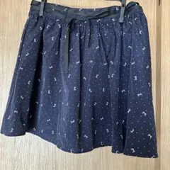 ネイビー スカート 膝上丈 小さな模様
