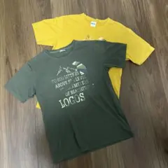 【2枚セット】LOGOSアウトドアTシャツ Mサイズ カーキ＆イエロー