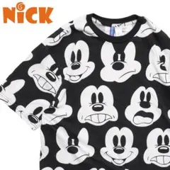 ディズニー ミッキー 総柄プリントTシャツ ブラック ホワイト キャラTのサムネイル