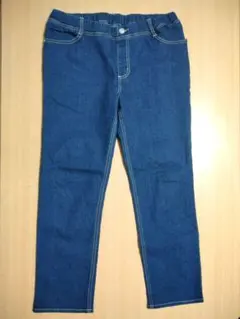 ストレートデニムパンツ ブルー ゴムウエスト3XL