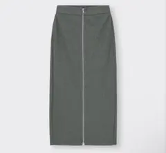 フロントジップナローロングスカート　ブラック グレー　オリーブ　GU