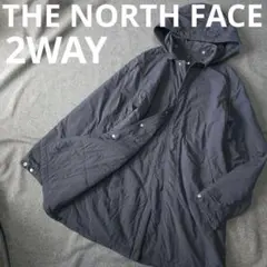 【ザノースフェイス】2WAY 人気ロゴマーク 長袖中綿ロングコートM
