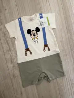 【新品】プティマイン ディズニー ミッキー サスつき カバーオール 70cm
