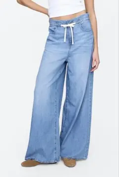 GAP ミッドライズスーパーライトプルオンバギーデニム　M
