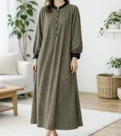 洗濯のみ サマンサモスモス　バンドカラー　ワンピース F 上品 ゆったり