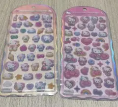 シール2点セット　COTTN PUFFY コットンパフィー ハローキティ