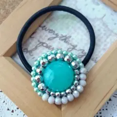 【H-1079】ビーズ刺繍ヘアゴム