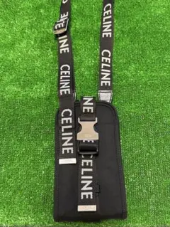 CELINE ロゴストラップ スマホショルダーバッグ ブラックのサムネイル