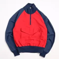 80s 90s EMS プルオーバー ナイロンジャケット 首袖裾リブ