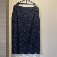 ネイビー レース タイトスカート