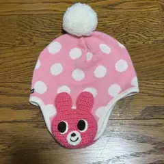 ホットビスケッツ ニット帽 ドット うさぎ 48~52㎝