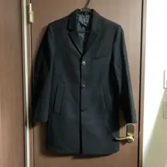 【H&M】メンズブラック チェスターコート 3つボタン　Sサイズ相当