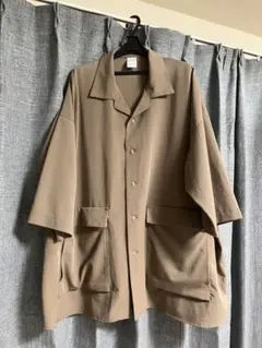 オープンカラー 半袖シャツ ベージュのサムネイル