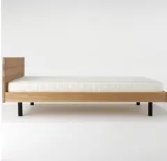 激安■総額30万以上特注MUJI オーク材クイーンベッド+丸八真綿高級マットレス