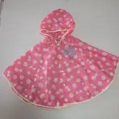 ピンクの花柄レインポンチョ　西松屋　【美品】