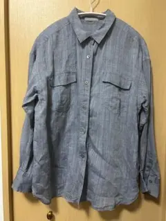 セオリーリュクス　リネン長袖ブラウス　ネイビー