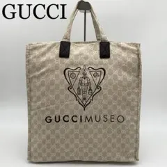 GUCCI トートバッグ　ミュゼオ　ヒステリア　キャンバス×レザー　A4収納可能のサムネイル
