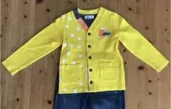 カーディガン　トレーナー　車　120cm イエロー　男の子