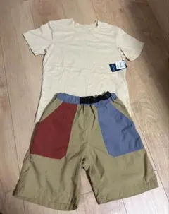 最終値下げ【新品】西松屋Tシャツ130＋ 【中古】3can4on短パン120のサムネイル