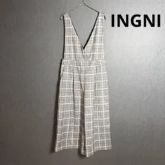 INGNI イング グレー チェック柄サロペットパンツ Mサイズ オーバーオールのサムネイル