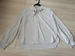 Rope Picnic 襟フリルホワイトリボン付き長袖ブラウス 38