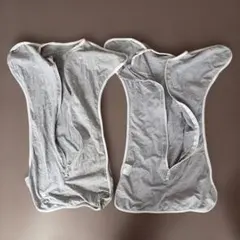 ジッパー付きグレーおくるみ2枚セット