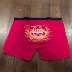 KUKURUシーサー柄 ボクサーパンツ レッド Lサイズ